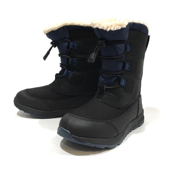 UGG BELLEMORE WEATHER WATERPROOF BOOTS -BLACK / BLUE LEATHER -KIDS US 2 -NEW - Picture 7 of 9